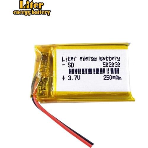 502030 Li-Po Rechargeable lithium battery 3.7v 250MAH small speakers point reading pen mp3 Bluetooth cell batteries