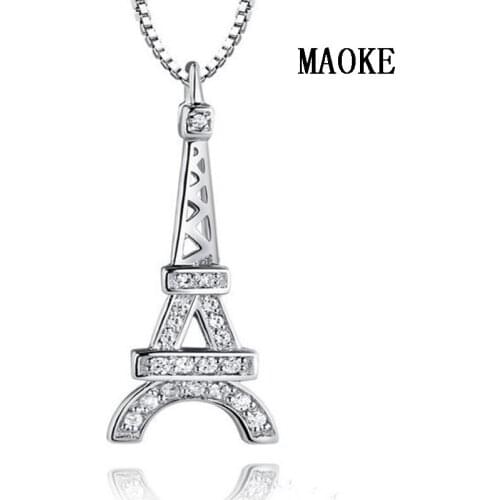 Promotion S925 Sterling SV Paris Eiffel Tower Pendant Necklace Eternal Love Fashion Jewelry for Womens Fashion Gifts