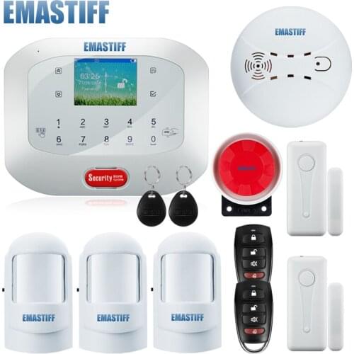 Free Shipping Wireless Home Burglar App PSTN RFID GSM Alarm System Support English Voice