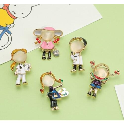 Opal Enamel Doctor Boys And Girls Brooches Medical Brooch Pin Fashion Jewelry 2 Style Available Gift Nurse Jewelry