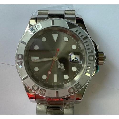 Watch Sapphire Automatic Gray Dial Winding BOMAX MARINA Ceramic Calendar Stainless Steel Case Mens 40mm Crystal Luminous Hands