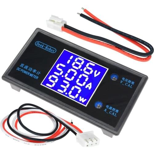 DC 50V 5A LCD Display Digital Voltmeter Ammeter DC 12V Wattmeter Voltage Current Power Meter Detector Tester Monitor 250W