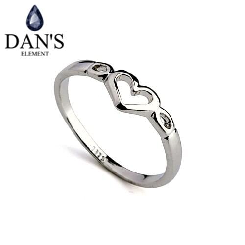 DANS ELEMENT 2Colors Brand New Sale Heart Rings for Women Austrian Crystals Heathy Fashion Fi-RA10314