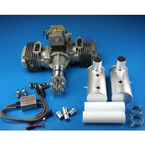 DLE Engines Twin Gasoline Engine DLE-170 DLE170 170cc With Rear Exhaust and Muffler