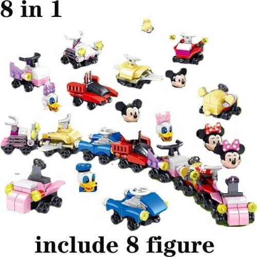 2021 New Disney Train Park 8-in-1 Power Train DIY Model Set Building Block Assembly Toys Childrens Birthday Gifts Boy and Girl