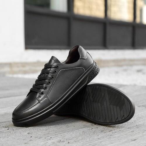 Spring Autumn Men Shoes Genuine Leather Sneakers Fashion Flat Casual Shoes for Men Black Sneaker Top Quality Tenis Walking Shoes