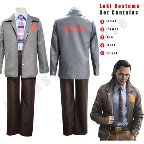 Loki Cosplay Costumes Man Woman Uniform Halloween Carnival God Of Evil Loki Laufeyson Coat Pants Shirt 5Pcs Adult Loki Costume