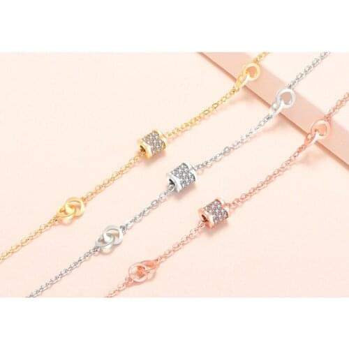 Lyvior Small Waist Bracelet Female Temperament Personality Gold-Plated Zircon Bracelet Jewelry Gift for Women Girls and Teens