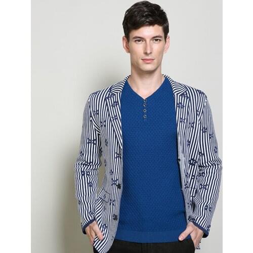 M-4xl 2020 New Men Clothing Fashion Brand Gd Knitted Stripe Suit Coat Male Singer Stage Costumes Pus Size Performance Clothing