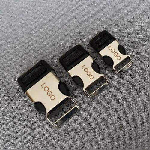 10 Pcs/Lot 15mm/20 mm/25 mm Metal Quick Side Release Buckles Provide Laser Engraving Service Customize LOGO For Bag Backpacks