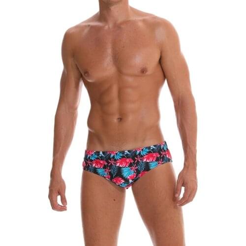 New sexy floral printing swimwear men summer beach surfing shorts men swimsuit sunga board swimming trunk briefs bathing suit