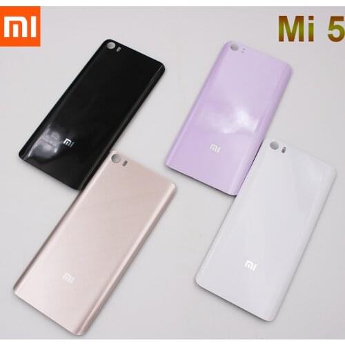 New Original Phone Glass Battery Back Cover For Xiaomi Mi 5 Mi5 M5 Rear Door Housing Panel Replacement Repair Parts With Sticker