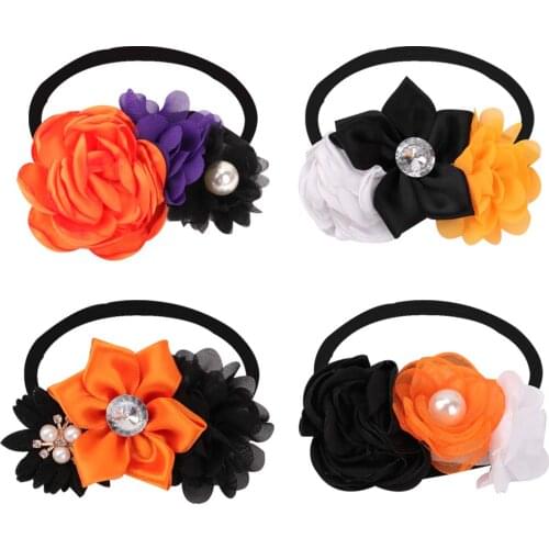 Oaoleer New Fabric Flower Nylon Childrens Headband Kids Soft Nylon Elastic Hairbands Head Bands Baby Girl Hair Accessories