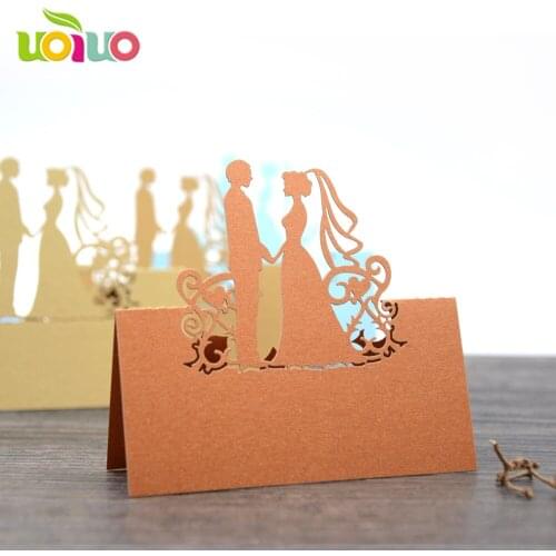 50Pcs couple Paper Vine Seat Cards Laser Cut Name Place Card Wedding Celebration Birthday Party Table Card Decor New Arrival