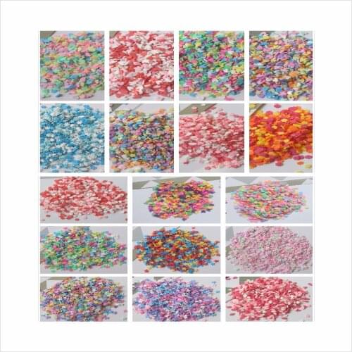 50g/lot polymer clay mix colors heart shaped , snowflower shaped star shaped drop shaped flower shaped