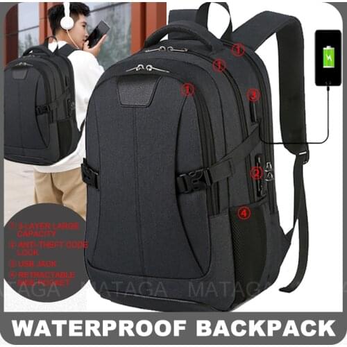 MTA Men Backpack Waterproof School Bag Sports Business Computer Bag Multifunctional Anti Theft USB Charging Backpack For Man