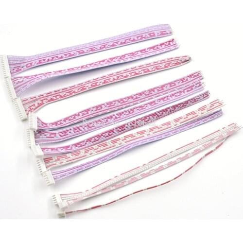 5PCS 2.54mm Pitch Connector Cable Single Head XH2.54 - 12P Plug Line length 20cm Red and white Wire 12P