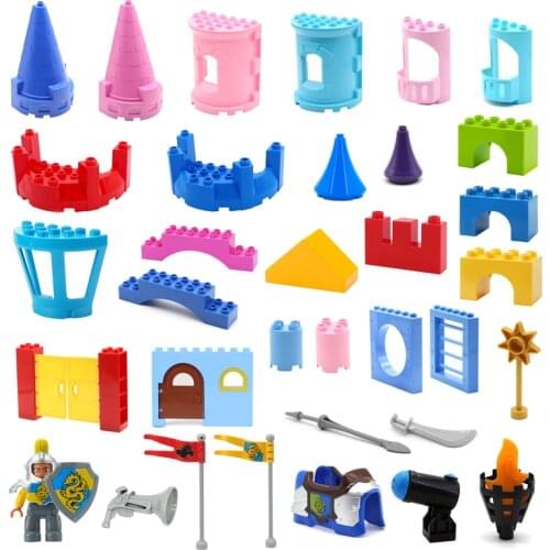 Big Size Building Blocks Castle War Accessories Cannon Weapon Castle Soldier Compatible With Duploe Diy Toys For Children Gifts