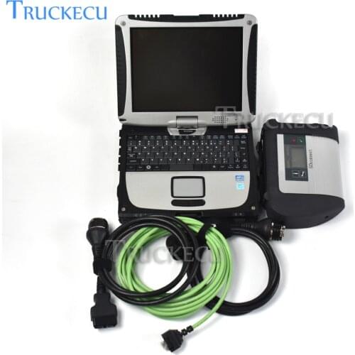 Toughbook Cf19+MB STAR SD C4 multiplexer for benz truck car diagnostic tool scanner+Speed limite xentry das wis epc