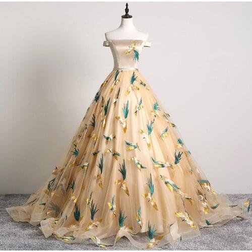 Short Sleeve Quinceanera Dresses 2021 Off The Shoulder Party Dress Elegant Embroidery Ball Gown Customize Color Vestidos
