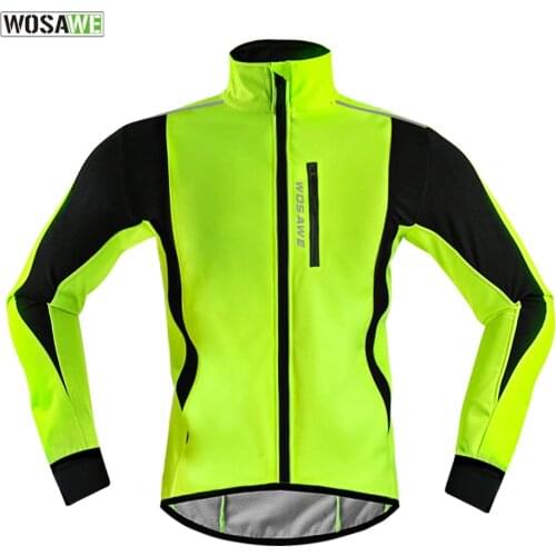 WOSAWE Winter Warm Up Thermal Fleece Cycling Jacket Bicycle MTB Road Bike Clothing Windproof Waterproof Long Sleeve Jersey