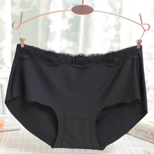 Yasemeen New Ultra-thin Women Seamless Traceless Sexy Lace Lingerie Underwear Panties Ice Silk One Piece Seamless Briefs