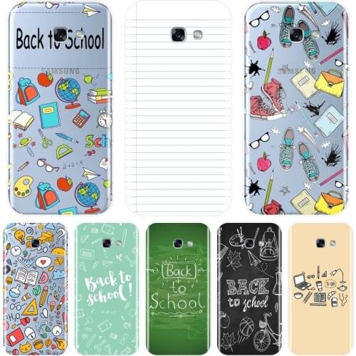 Back Cover For Samsung Galaxy A3 A5 A7 2016 2017 Book School Yellow Soft Phone Case Silicone For Samsung A5 A7 2018 A6 A8 Plus