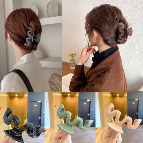 1 pc New Fashion Personality Wave Acrylic Women Girls Headwear Hair Claws Retro Korean Style Elegant Hair Clip Hair Accessories