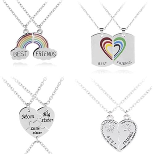 A Set Best Friend Heart Friendship Pendants Necklace Women Accessories Of Charm Best Friend Choker Memento Gifts Jewelry