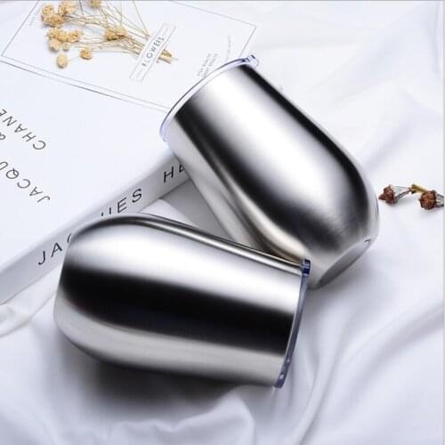 12oz Stainless Steel Stemless Insulated Thermos Mug Vacuum Thermos Cup Mug Swig Tumber OZ Egg Shaped cup Wine beer mug