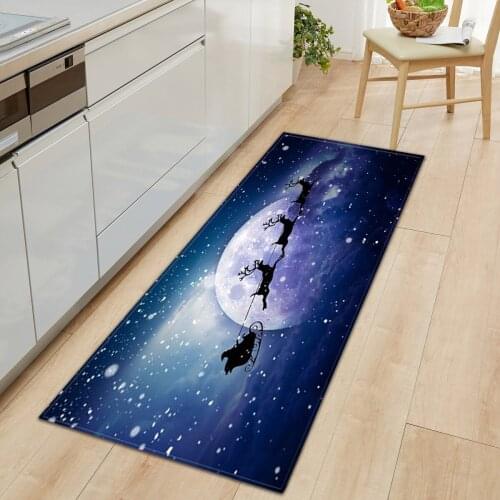 3 D Christmas kitchen Area Rug Soft Flannel Floor Mat for Home Bedroom Living Room Non-Slip Xmas Rug