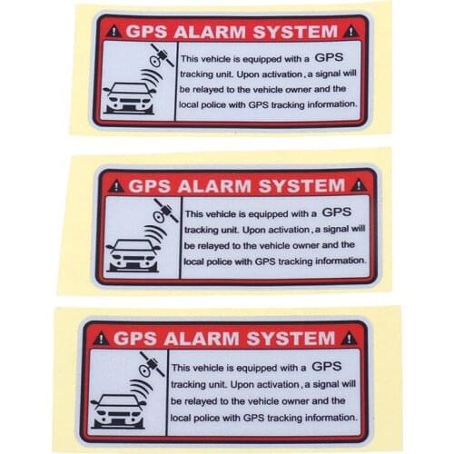 3Pcs Car Styling Decals Warning Letters Alarm Security System Motorcycle Stickers