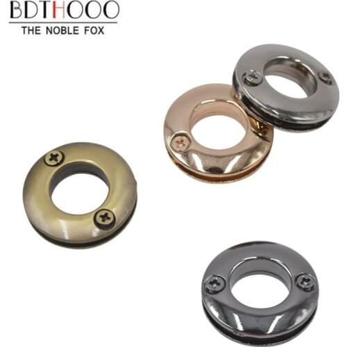 4sets 14mm Metal Eyelets Round Shape clavus Metal Ring with Screw For Handbag Purse Shoulder Bag Parts Accessory