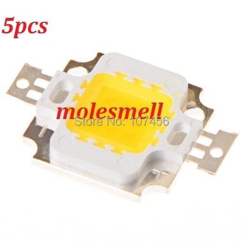 5pcs 10W LED Integrated High power LED Beads Warm white 900mA 9.0-12.0V 800-900LM 40mil Taiwan Chips Free shipping