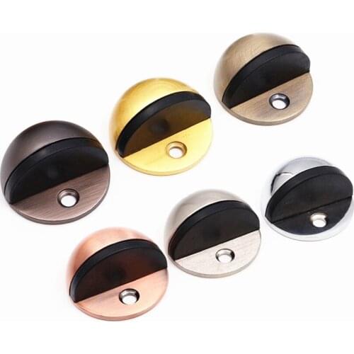 5pcs/Pack Zinc Alloy Rubber Hidden Door Stopper Door Holders Catch Floor Mounted with Screw Door Stops