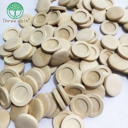 50pcs DIY Unfinished Wooden Collet Base Jewelry Findings Round 15mm Inner diameter