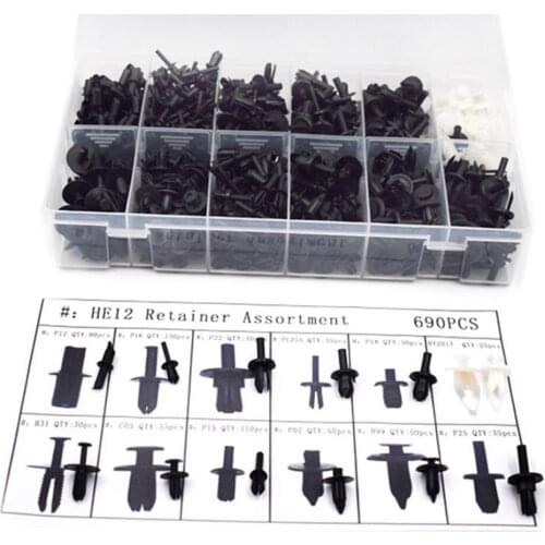 690PCS Auto Fastener Clip Assorted Moulding Clip Kit Car Body Push Retainer Pin Rivet Fasteners Trim Moulding Clip Car Buckle
