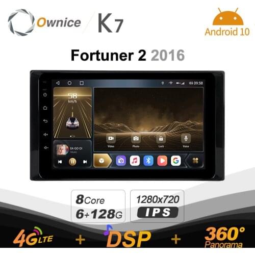Ownice K7 Android 10.0 Car Radio Stereo for Toyota tuner 2 2016 Support Front camera 4G LTE 360 2din Auto Audio System 6G+128G