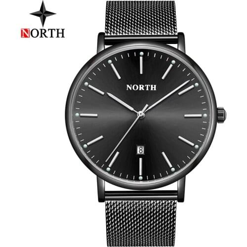 Luxury Brand Men Watches NORTH Fashion Stainless Steel Quartz Watches Men Waterproof Casual Sport Wristwatch Relogio Masculino