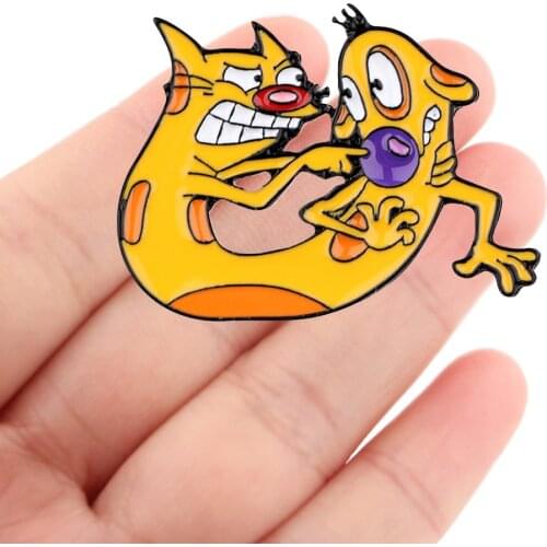 DZ1944 Funny Cartoons Anime Cat Anime Icons Manga Cute Enamel Pins Custom Brooches Lapel Badge Jewelry For Friends Kids Gift