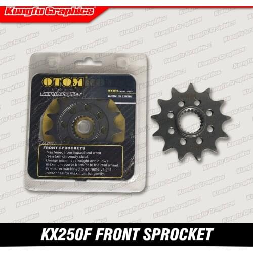 KUNGFU GRAPHICS Steel Sprocket Front 13 T for KX250F KXF 250 2006 up to 2016 (Fit Chain 520)