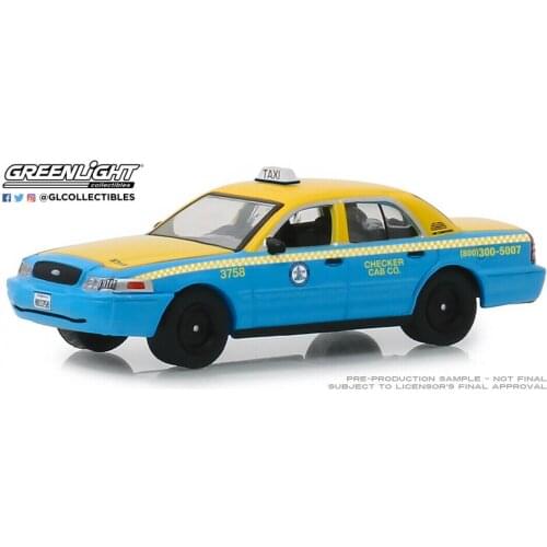 GreenLight 1:64 2011 Ford Crown Victoria Checker Taxi alloy toy car toys for children diecast model car Birthday gift