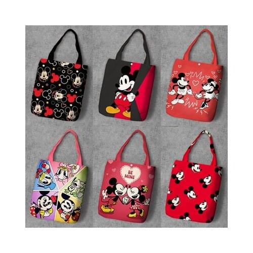 Disney Mickey Minnie Mouse Anime Figures Toy Cartoon Products Cosplay Accessories Customized Shopping Gifts Shoulder Bags Unisex