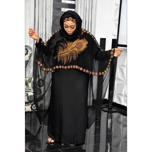 Kaftan Dubai Abaya Muslim Hijab Dress Diamonds Turkish African Dresses For Women Femme Robe Islamic Clothing Two Pieces Set