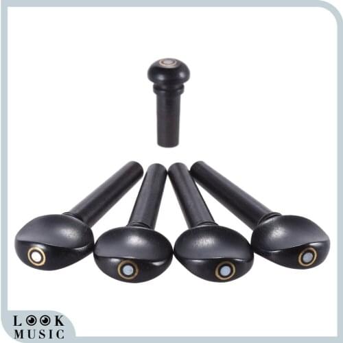 Ebony Violin Tuning Pegs 1/8 1/4 1/2 3/4 4/4 Size Violin Pegs Violin Fiddle Tuning Pegs Endpin Set DIY Violin Repair Accessories