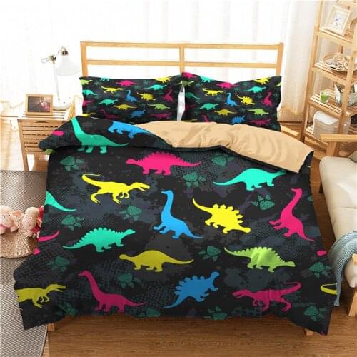 A Bedding Set 3D Printed Duvet Cover Bed Set Dinosaur Home Textiles for Adults Bedclothes with Pillowcase #DG14