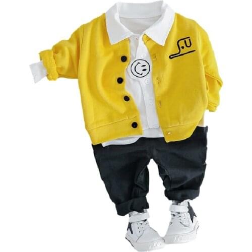 3PCS Spring Baby Boy Girls Clothing Set 2021 Casual Fashion Active Coat+T-shirt+Pant Kid Children Baby Toddler Boy Clothes Suits