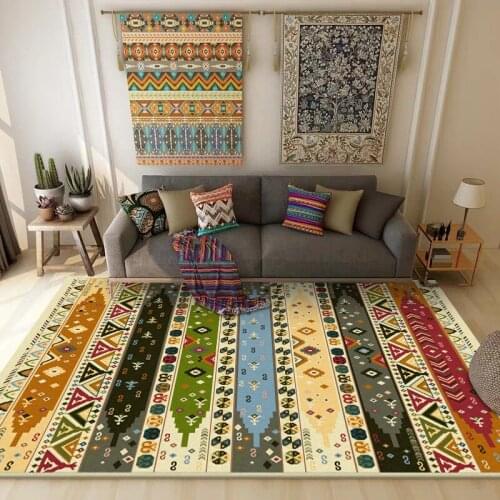 Bohemian Rug Color Fashion Retro Geometric Living Room Carpet Home Decoration Ethnic Style Bedroom Floor Mats Bedside Carpets