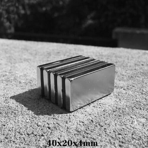 2~20PCS 40x20x4 mm Block Powerful Magnets Thickness 4mm Neodymium Magnet 40x20x4mm Strong Permanent NdFeB Magnet 40*20*4 mm