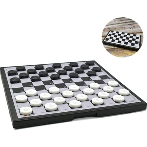 Magnetic Checkers Pieces Portable Folded Plastic Board Game Chess Set Family Table Games Children Aldult Gift Educational Travel